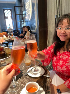 Royal Tea at The Dispensary - adding a glass of champagne with the Lady Caine Afternoon Tea Set at Statement