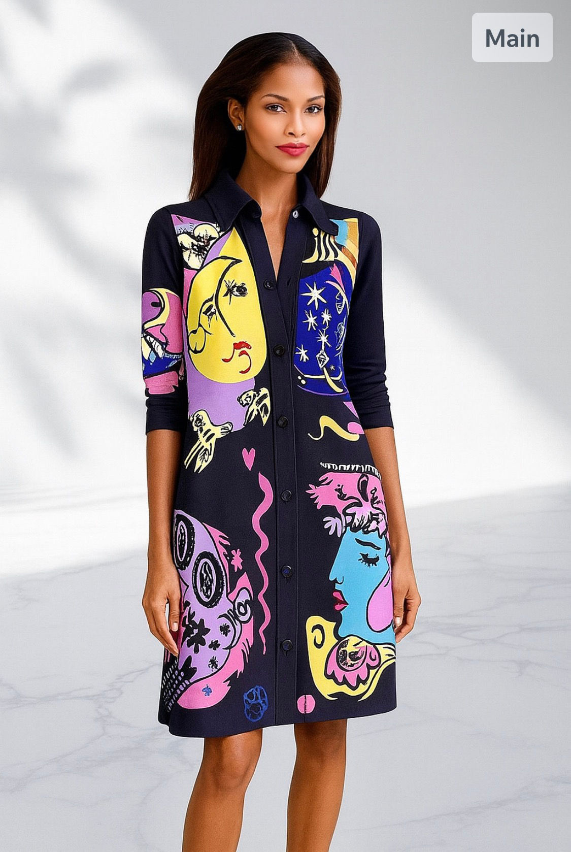9961, back multi, pleated jacket/dress 