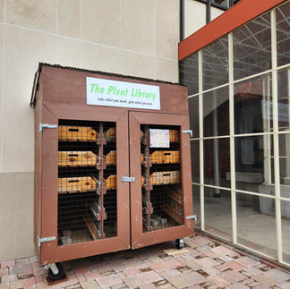 Plant Library locker outside of Defiance Public Library
