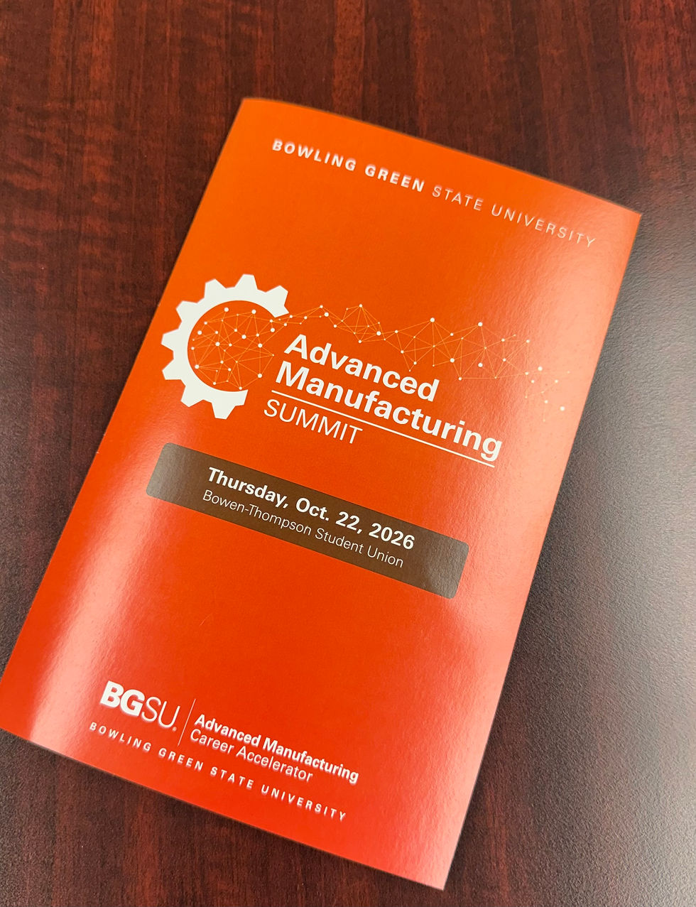 Bright orange conference booklet.