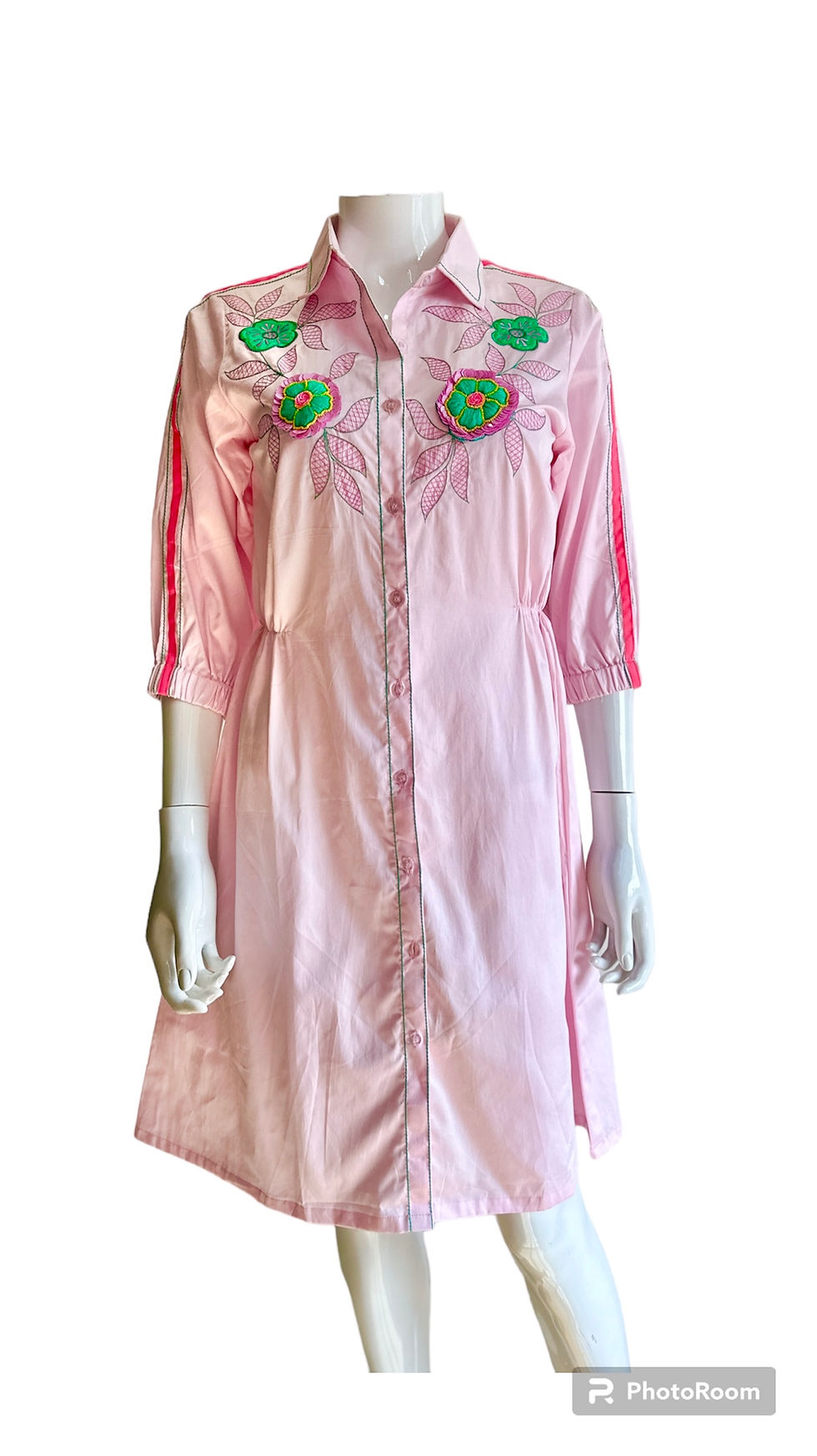 Thumbnail: Pink Flora shirt dress