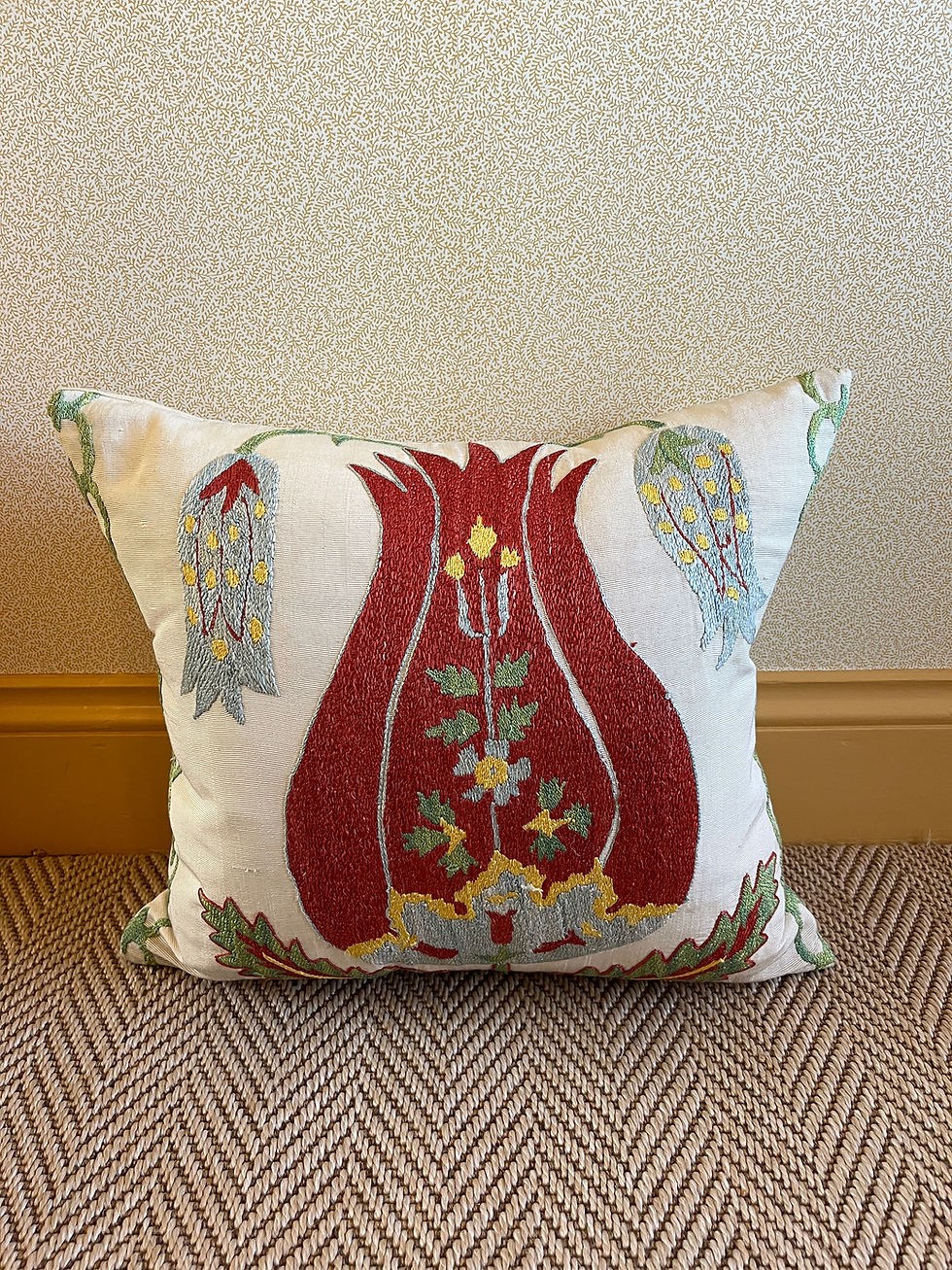Thumbnail: A Pair of Robert Kime Silk on Silk Suzani Cushion