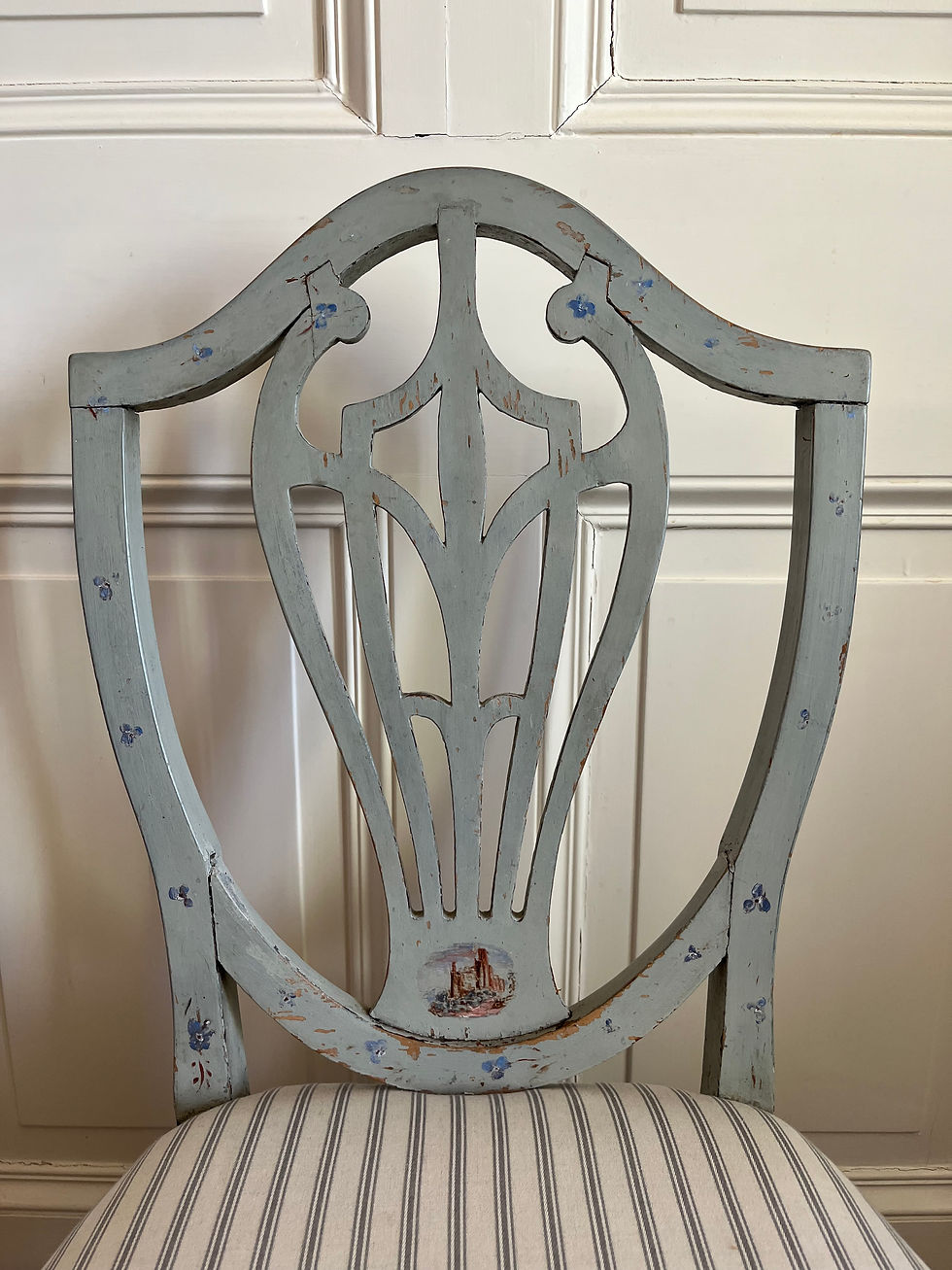 Thumbnail: A Pair of Sheraton Style Painted Chairs