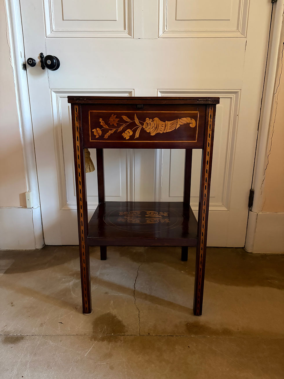 Thumbnail: A  19th century Dutch Marquetry Work Table.