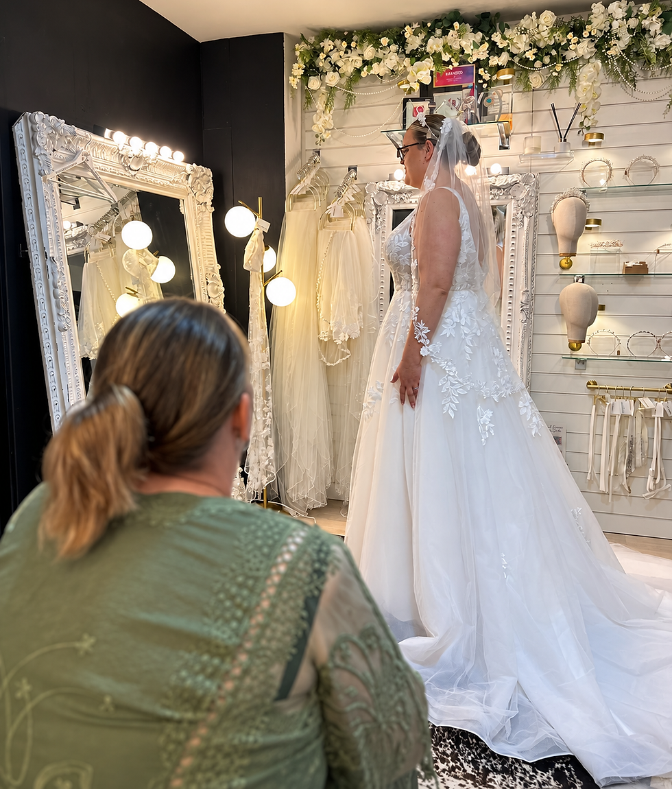 wedding dress shop in Staffordshire offering private bridal appointments and designer wedding dresses.