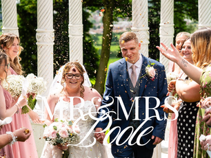 Real bride wearing a Stella York wedding dress at Thornbury Hall wedding venue.
