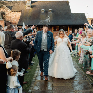 Bride finding her wedding dress on her first visit to a friendly bridal shop
