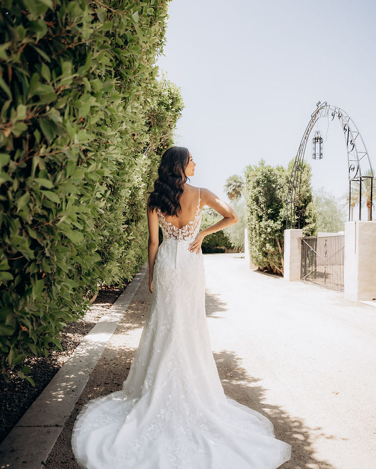 Stella York 8050 MargotSexy Floral Lace Fit-and-Flare Wedding Dress with Spaghetti Straps Stella York 8050 MargotSexy Floral Lace Fit-and-Flare Wedding Dress with Spaghetti Straps