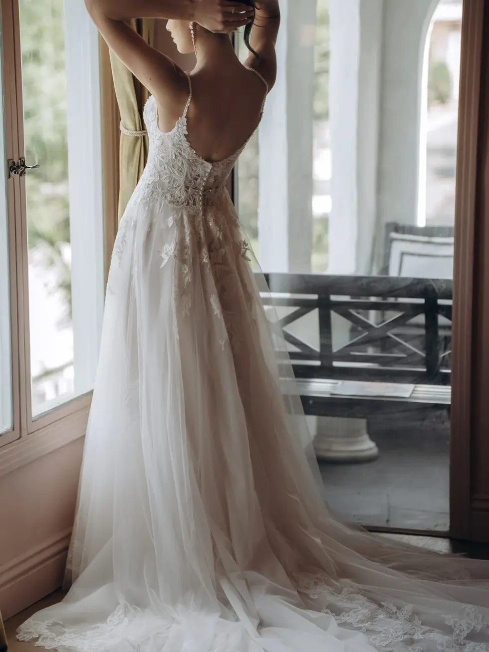 Stella York SY8293 A line wedding dress at Wedding Belles Love Staffordshire, beaded lace, tulle, sweetheart neckline