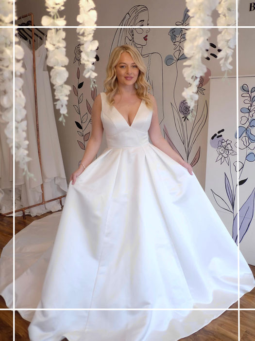 Stella York 7755 Wedding Belles Love, Traditional Satin A-Line Wedding Dress, Wedding Dresses Near Me, Plus Size Wedding Gowns Staffordshire, Stoke-on-Trent