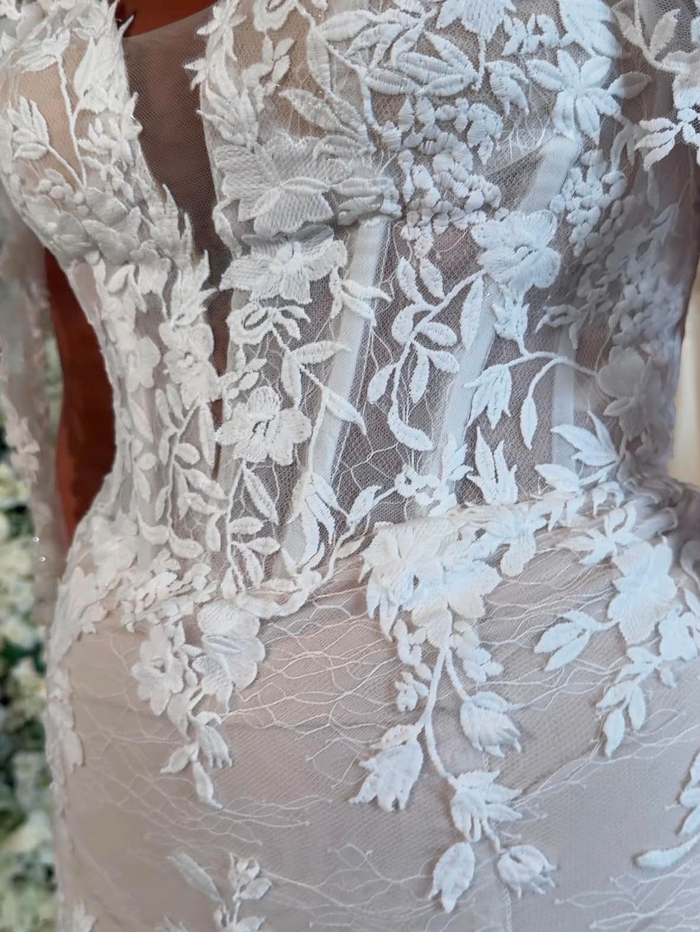 Lenora by Mavery Hugh fitted wedding dress with sweetheart corset bodice, Wedding Belles Love, Stone, Staffordshire.