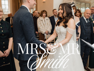 Bride and groom celebrating with smiles and emotion