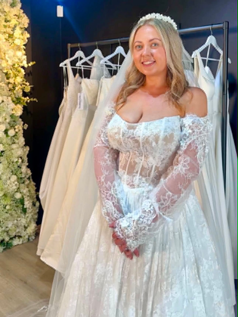 Mirabelle by Mavery Hugh wedding dress size 16 ivory at Wedding Belles Love Stone Staffordshire strapless sweetheart neckline