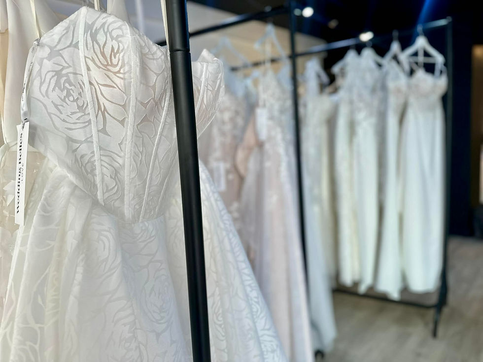 Bridal boutique in Stone Staffordshire showcasing elegant wedding dresses