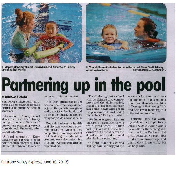 ITE teachers teaching swimming as part of their preparation