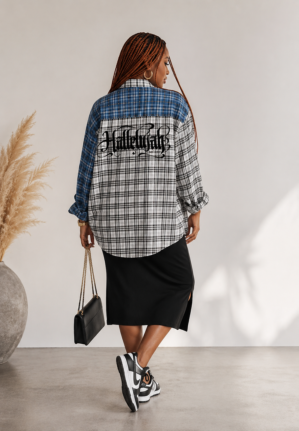 Thumbnail: Oversized Plaid Hallelujah button-up