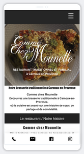 Version mobile du site internet de Comme chez Mounette