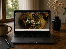 ordinateur qui montre le projet de site internet pour une brasserie à carnoux-en-provence