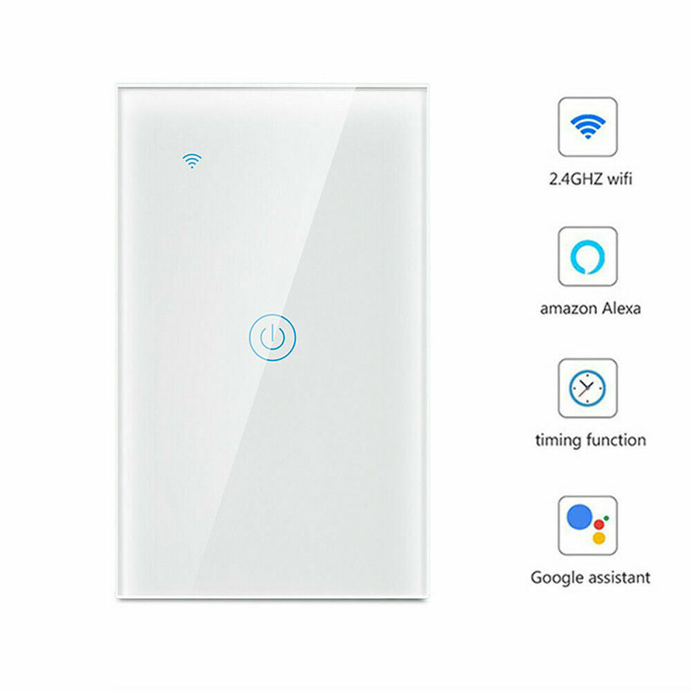 Thumbnail: 1/2/3/4 Gang WiFi Smart Wall Touch Light Switch Glass Panel For Alexa/Google APP