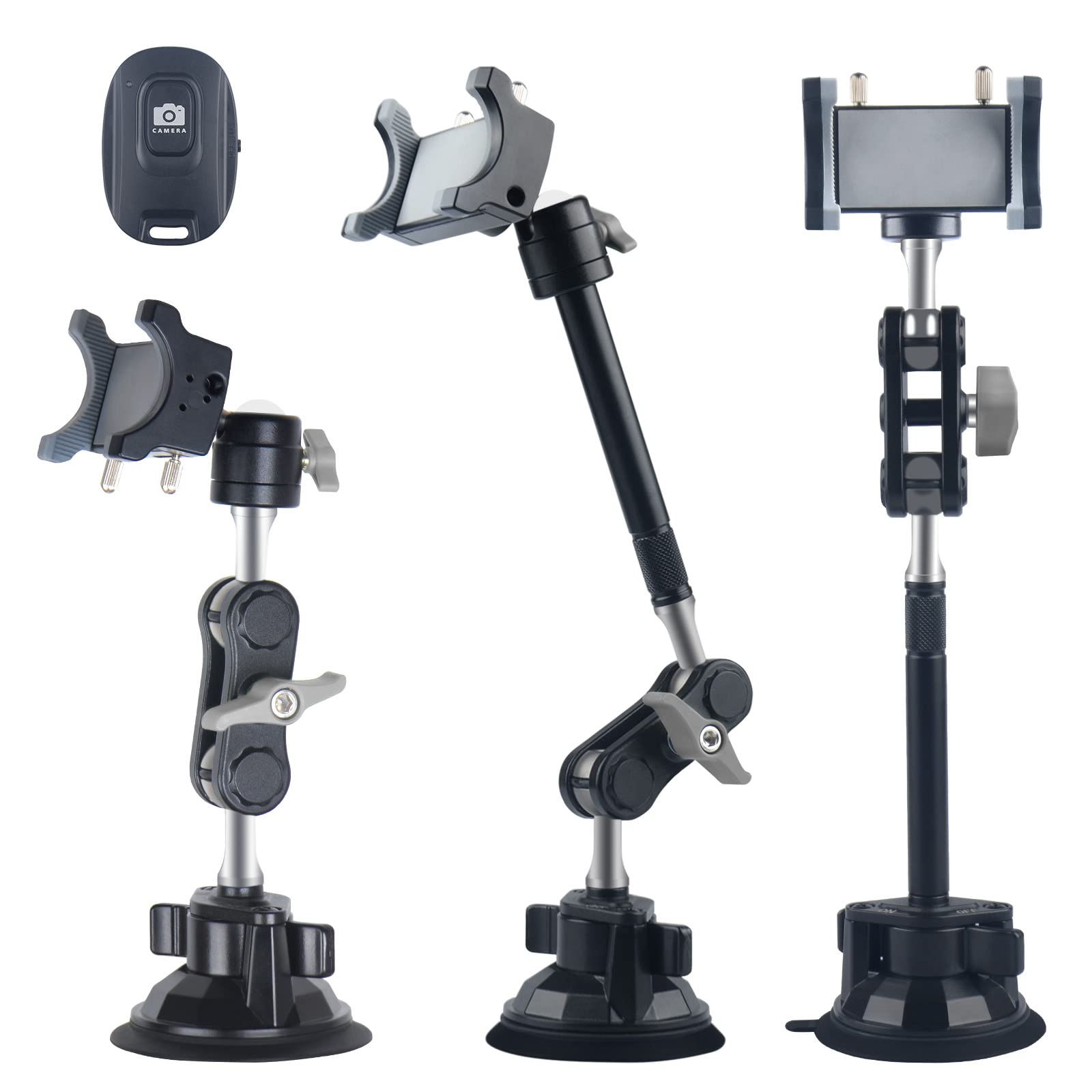 leepiya Universal Ball Head Arm for Phone 360 Adjustable Car Suction Phone Holde