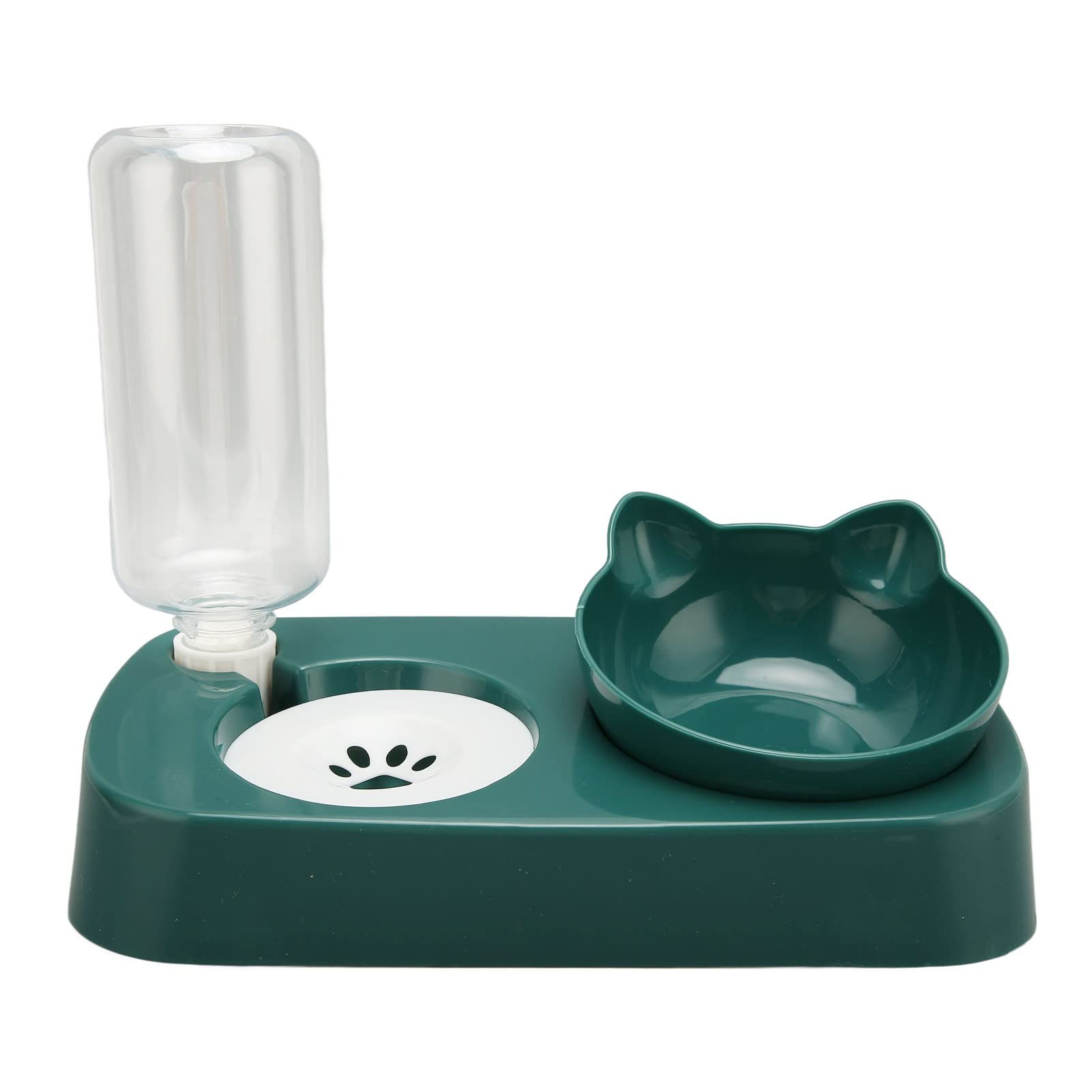 Plcnn Double Dog Cat Bowls Water and Food Bowl Set Automatic Water Dispenser Pet