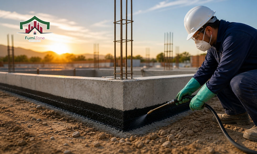 Aplicación de fumigación contra termitas en construcción: protección preventiva para tu obra
