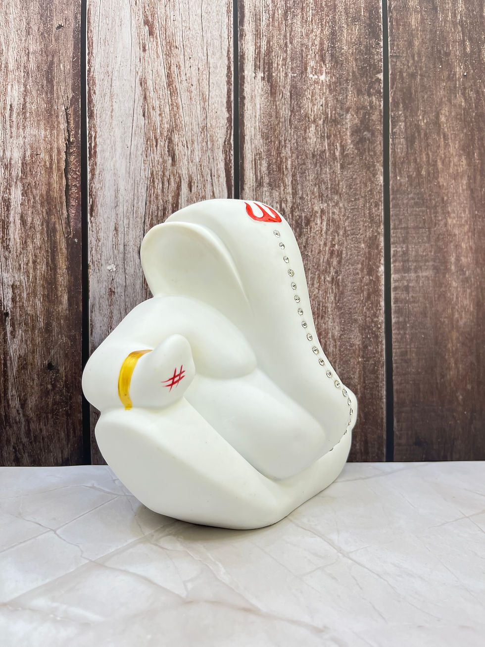 Thumbnail: White Matt Ganpati 8" (88365)