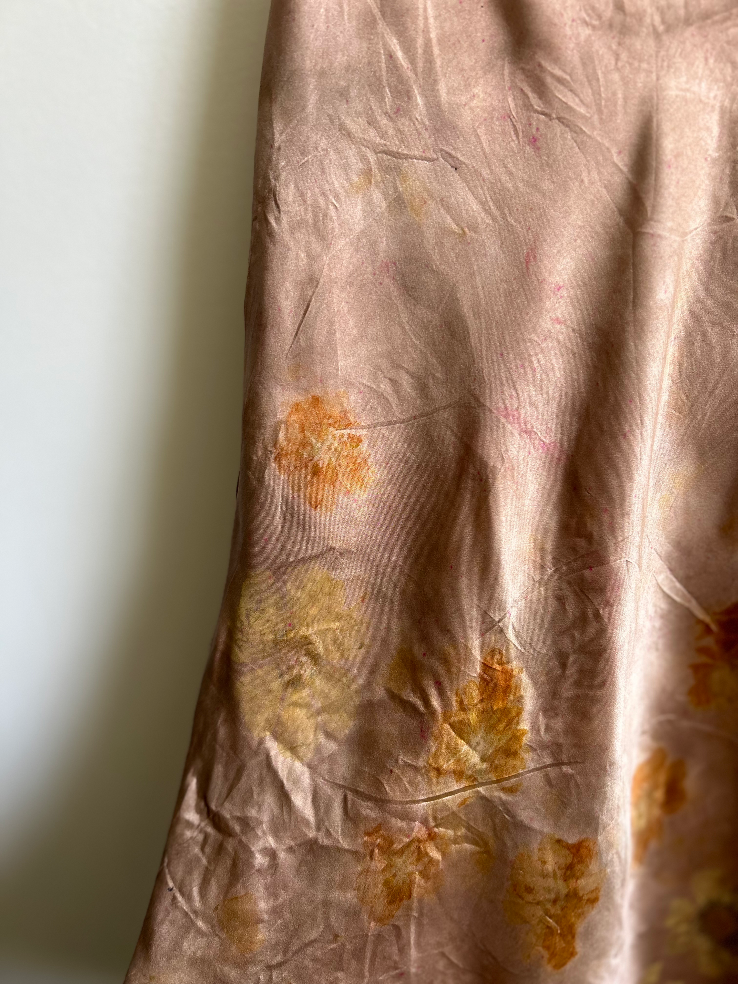 bias cut silk cami in earth - medium