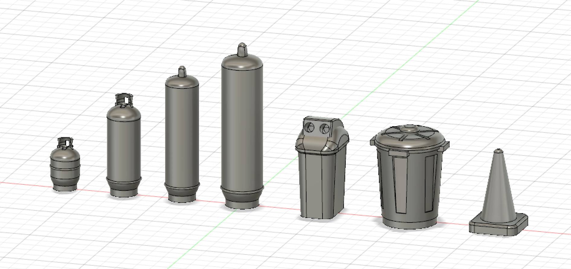 【3Dデータ】情景小物 4点セット