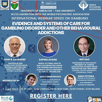 The fifth webinar of the \"International Webinar Series on Gambling: Evidence and Systems of Care\" series is now open for registration. This informative webinar series is organised by the Centre of Excellence in Responsible Gaming at the University of Gibraltar and the Center of Excellence in Gambling Research at Yale University School of Medicine provides insight into various gambling-related topics and the opportunity to explore these topics in an international setting.