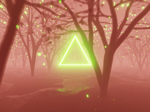 [1 HOUR] VJ Loop 3D Animation [1080HD] | Deep Red, Pink Forest & Green Lights Motion Screensaver