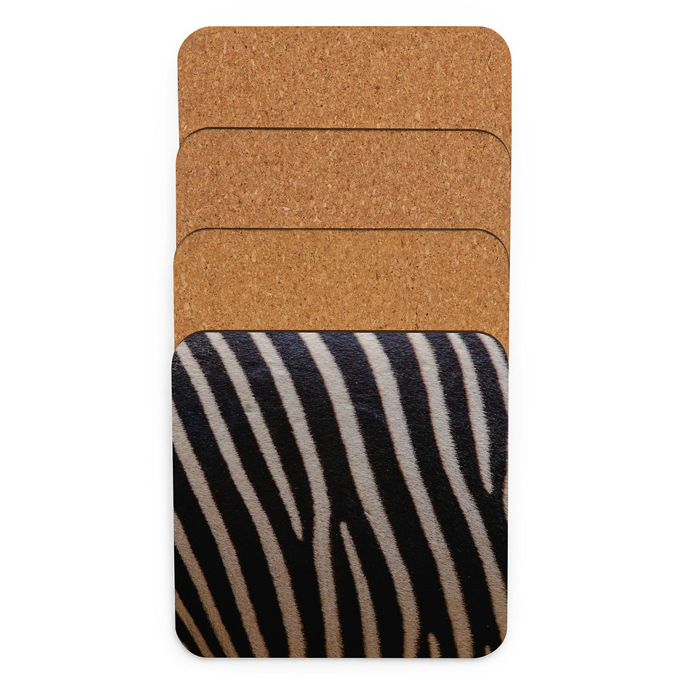 Thumbnail: Zebra Safari Cork-Back Coaster
