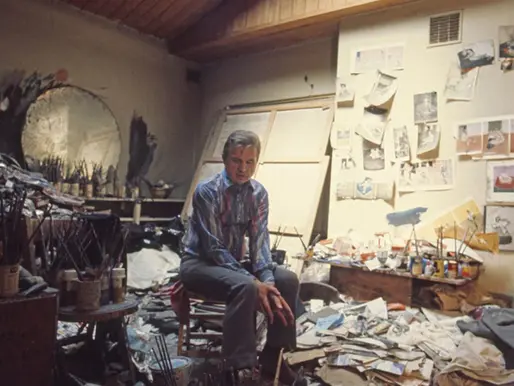 Francis Bacon in his studio