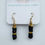 Thumbnail: Black and Gold Recycled Trash Plastic and Reclaimed Beads Earrings