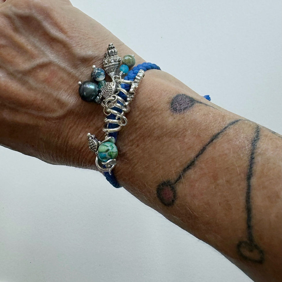 Thumbnail: For the Love of the Ocean Adjustable Stretch Charm Bracelet (B94)