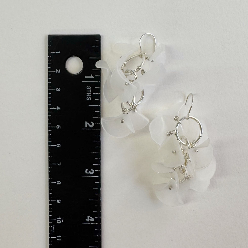 Thumbnail: Recycled Water Bottle Cap Jellyfish Dangle Earrings in Silver (E195)