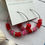 Thumbnail: Ever So Lovely Pink and Red Silver Hoops