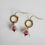 Thumbnail: Fuchsia Pearl and Handmade Ghost Flower Earrings on Gold