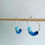 Thumbnail: Oval Hoop Earrings in Silver with Recycled Blue Disc Beads