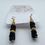 Thumbnail: Black and Gold Recycled Trash Plastic and Reclaimed Beads Earrings
