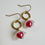 Thumbnail: Hot Pink and Ghost Flower Drop Earrings on Gold