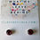Thumbnail: Be Mine Red and Pink 6mm Circle Post Earrings in Gold
