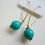 Thumbnail: Aqua and Gold Drop Sphere Earrings