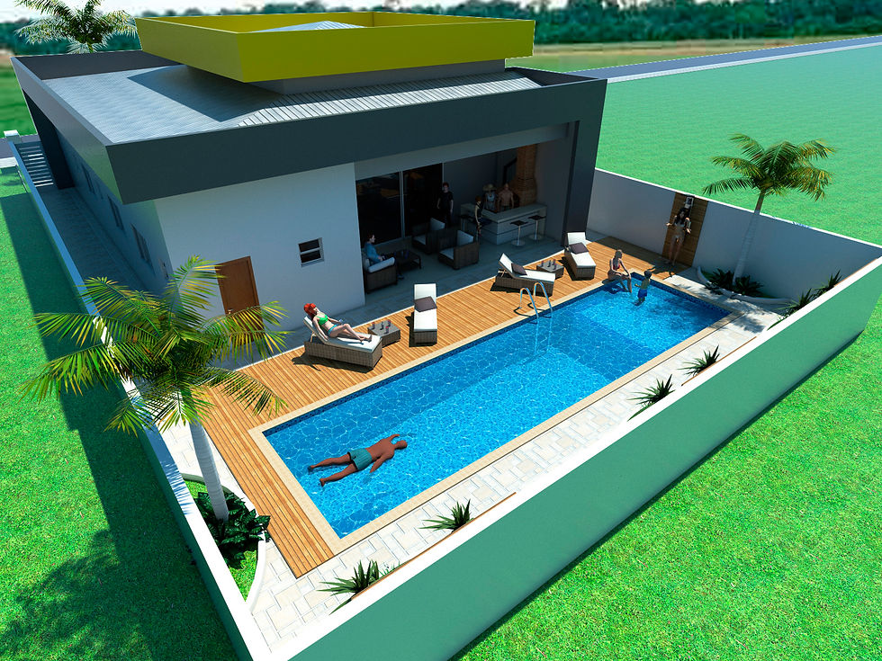 Vista aérea da área de lazer