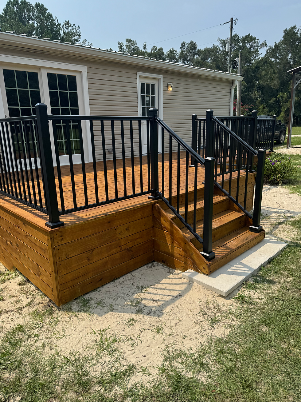 custom deck build and black railing Fort White FL