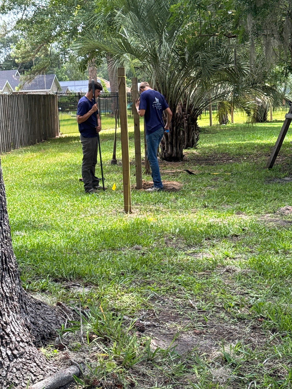 Privacy fence installation