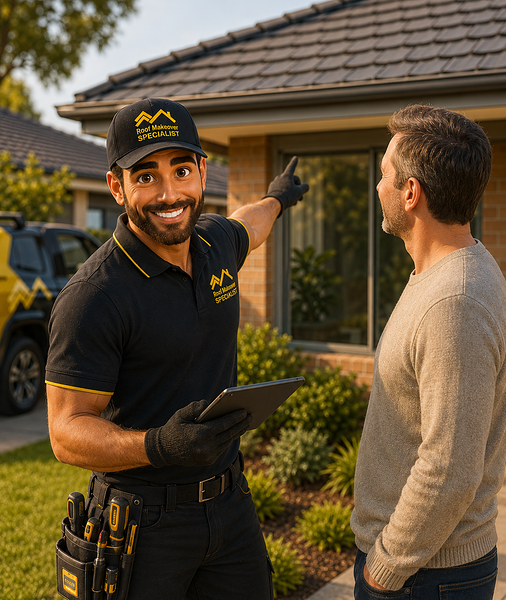 Roof Makeover Specialist providing a free tiled roof inspection for a Melbourne homeowner