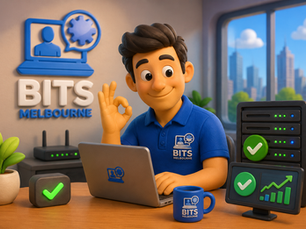 BITS Melbourne IT technician quickly restoring a Melbourne business after an IT outage using proactive managed IT support and disaster recovery services.
