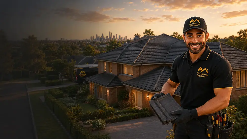 Roof Makeover Specialist inspecting a restored tiled roof on a home in Bellfield, Melbourne