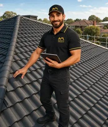Roof Makeover Specialist conducting a detailed tiled roof inspection in Melbourne
